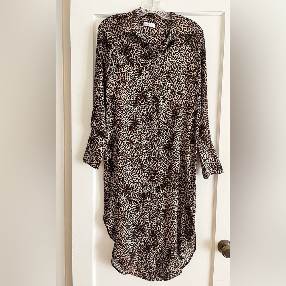 Anine Bing Chelsea silk leopard shirtdress small - Picture 7 of 7